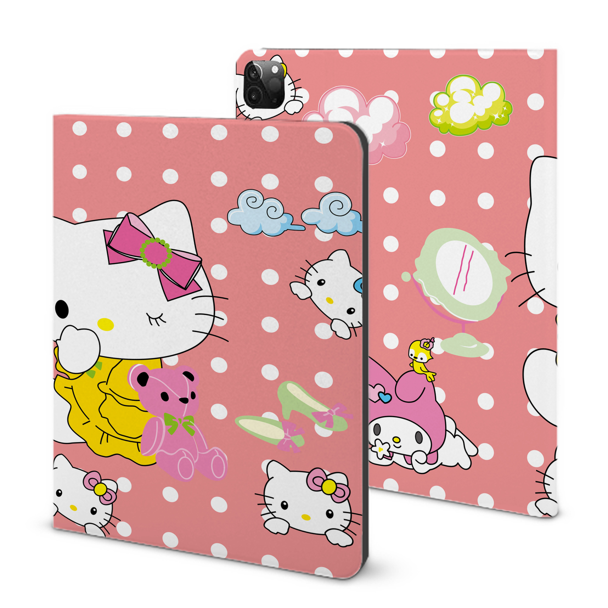 （画像用） Hello Kitty ハローキティ IPadケース ペンホルダー付き ブックスタイルデザイン